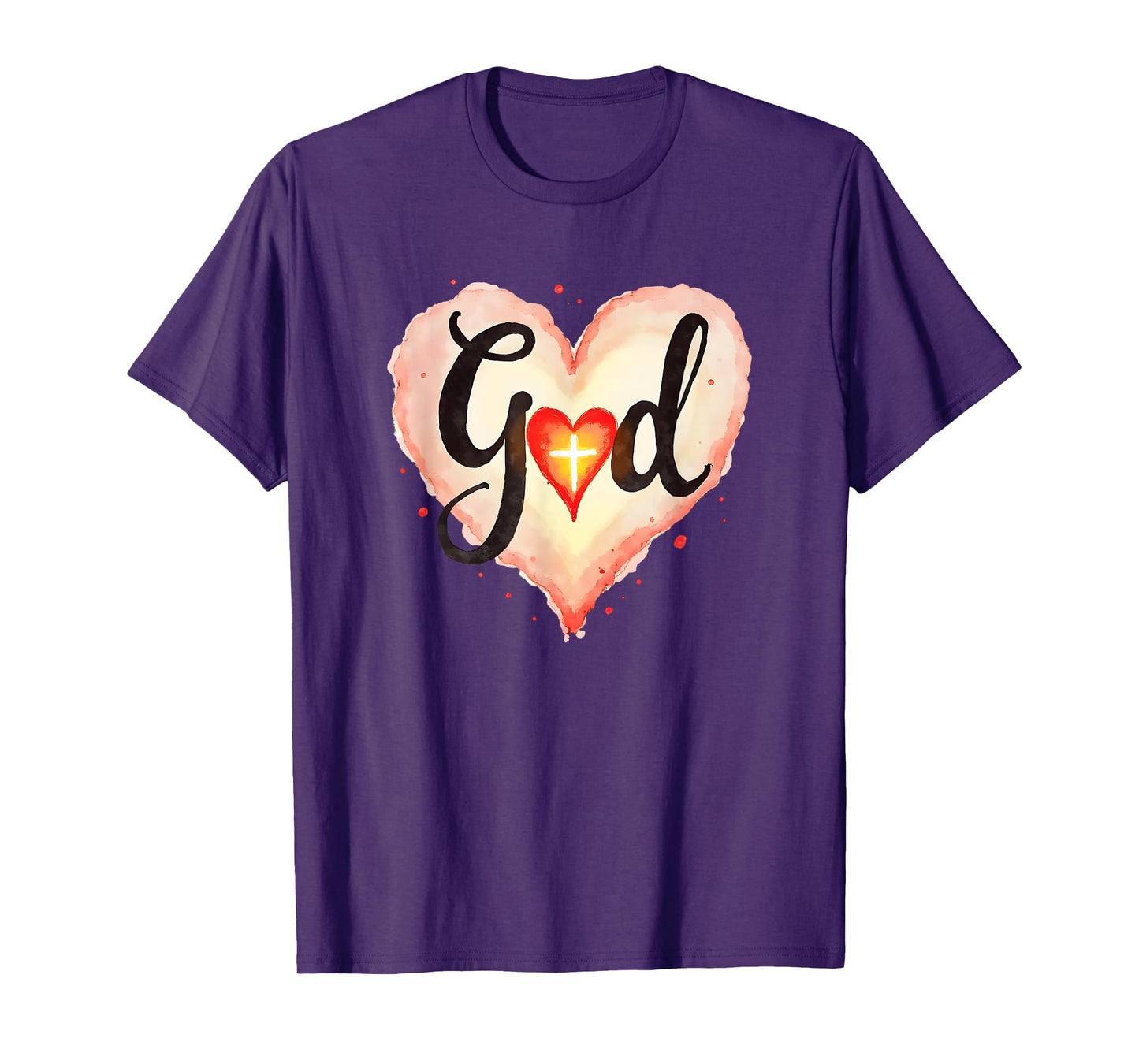 God Heart Cross Christian Faith Inspirational Love Of Jesus T-Shirt