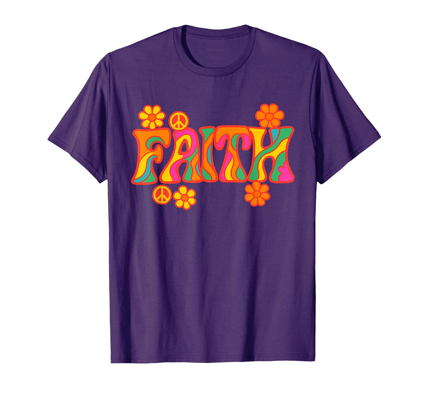 Hippy Faith Retro Psychedelic Design | Spiritual Peace T-Shirt