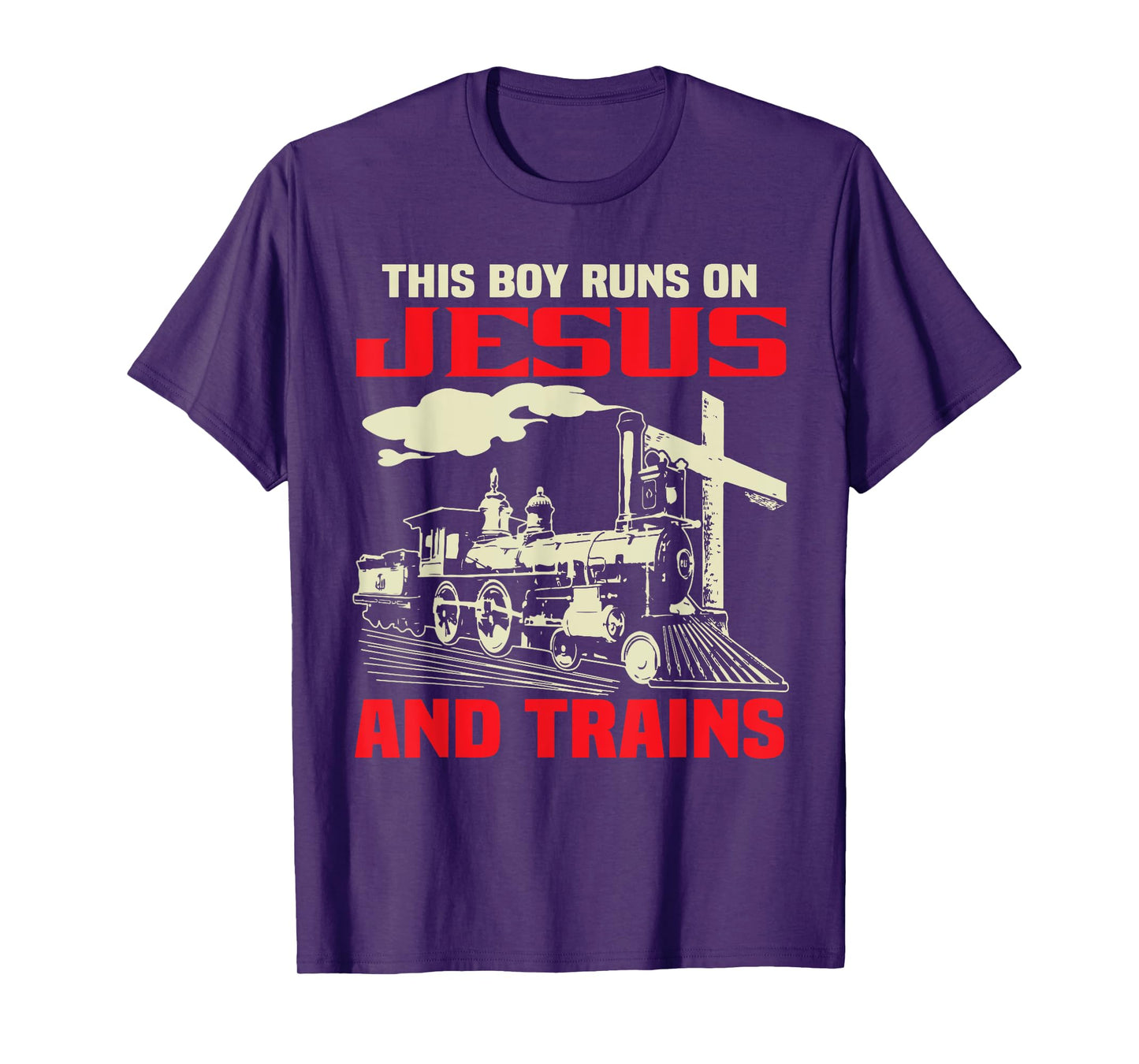 This Boy Runs On Jesus And Trains T-Shirt