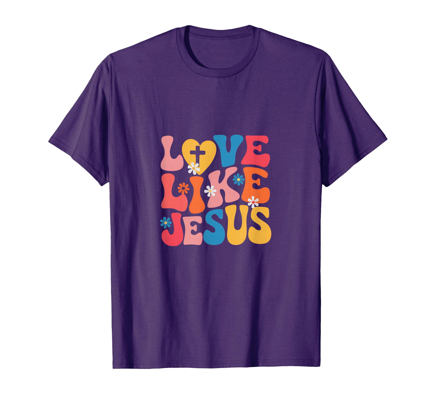 Love Like Jesus Colorful Retro Style T-Shirt