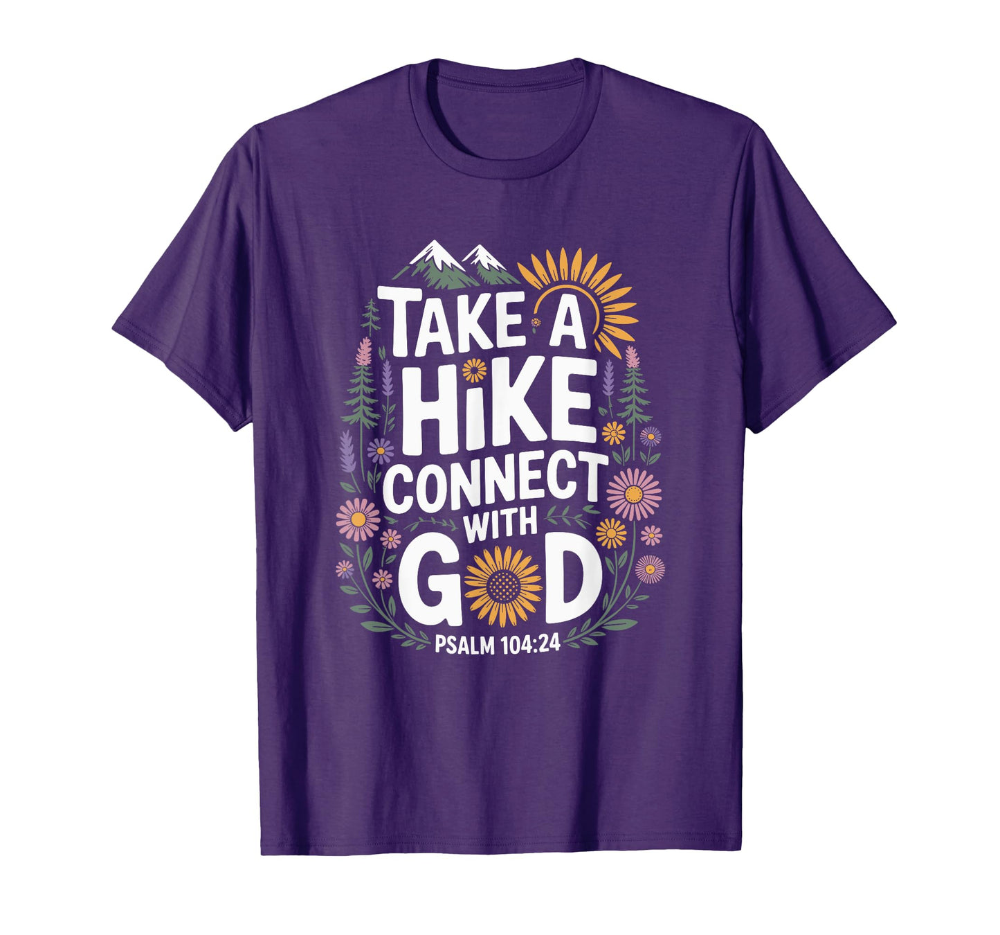 Walk Love Faith Christian Hiking Outdoor Scripture Design T-Shirt