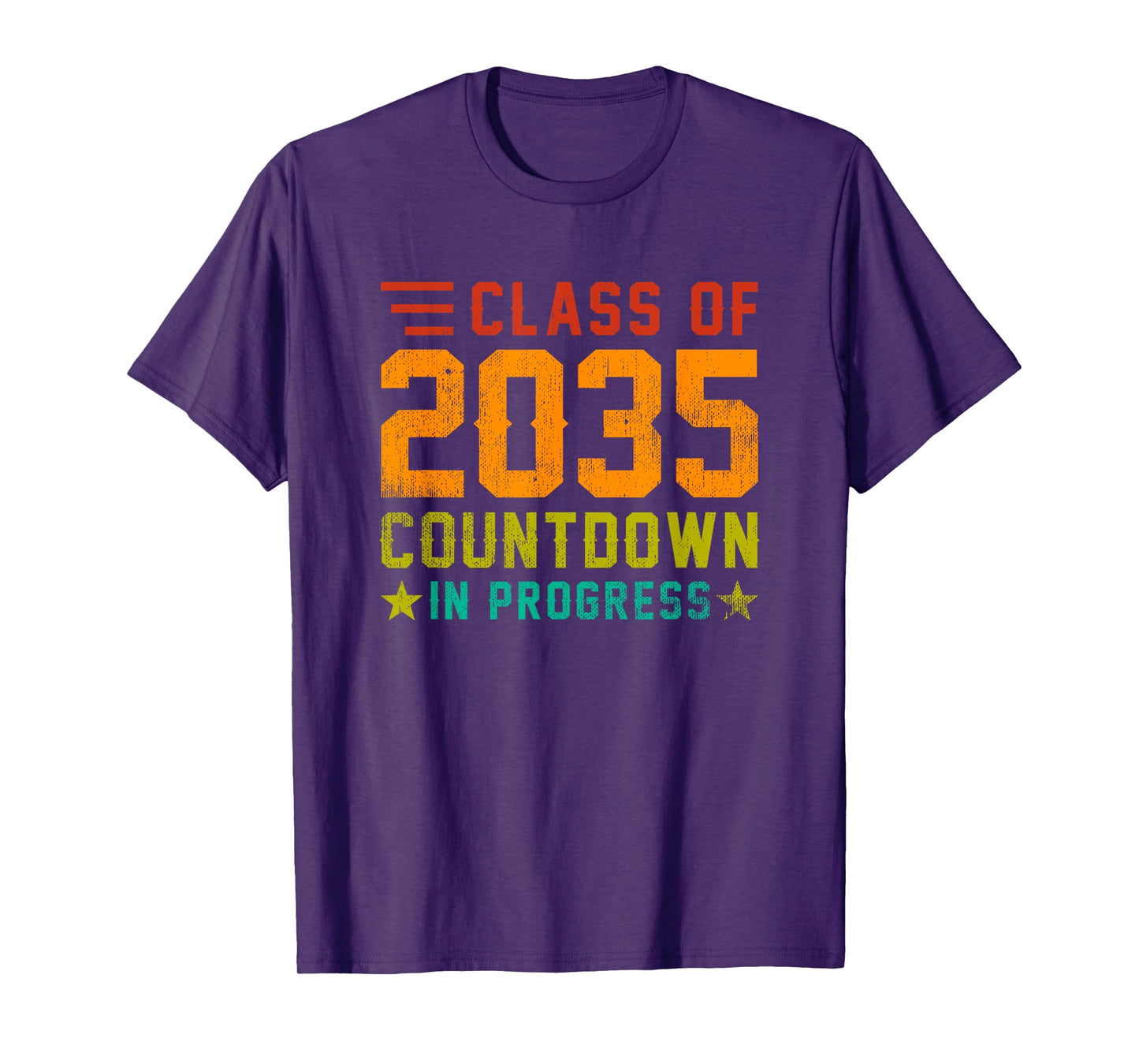 Class Of 2035 Countdown in Progress Retro Funny First Day T-Shirt
