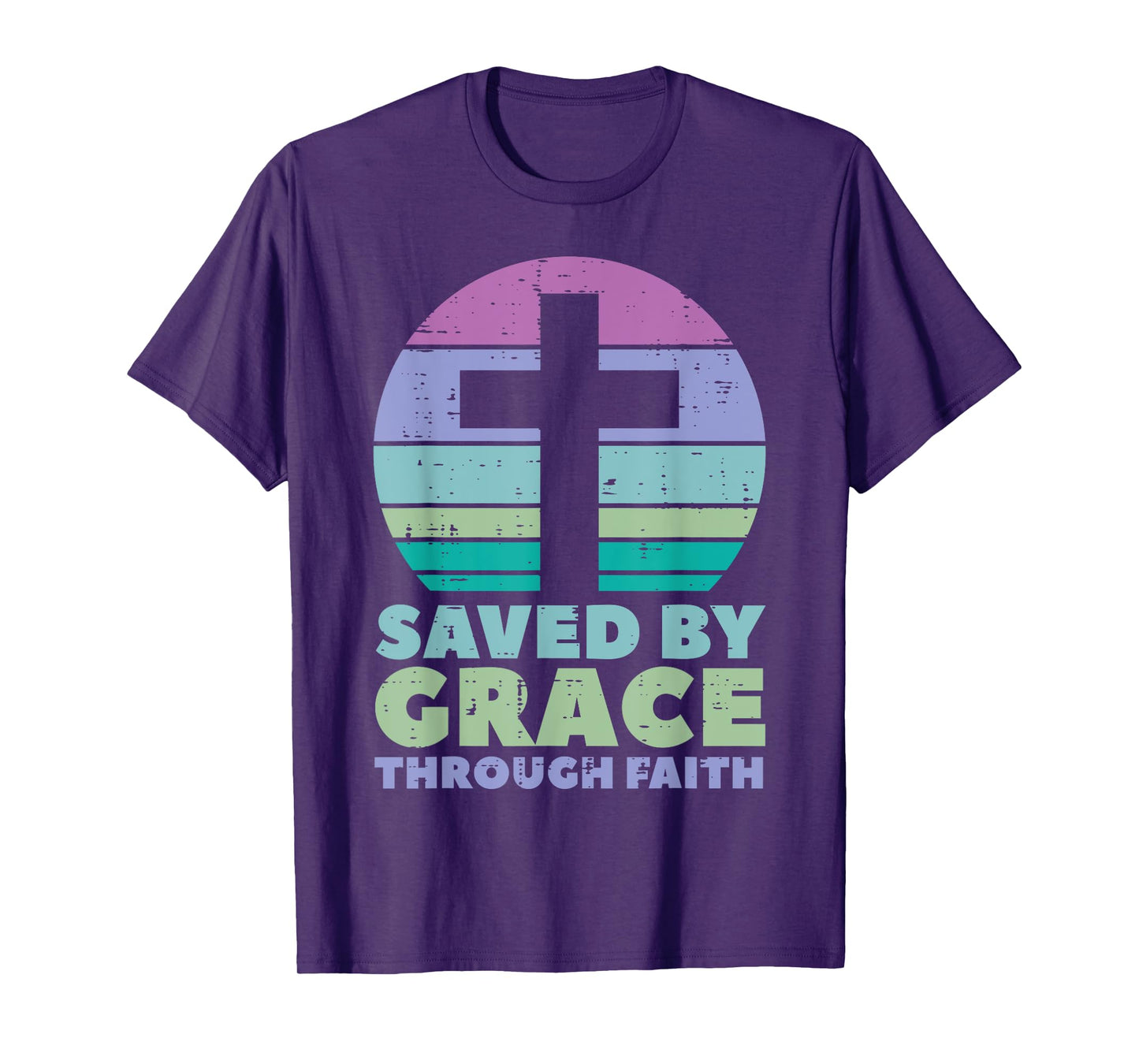 Cross Saved By Grace God Jesus Christian Men Women Kids T-Shirt