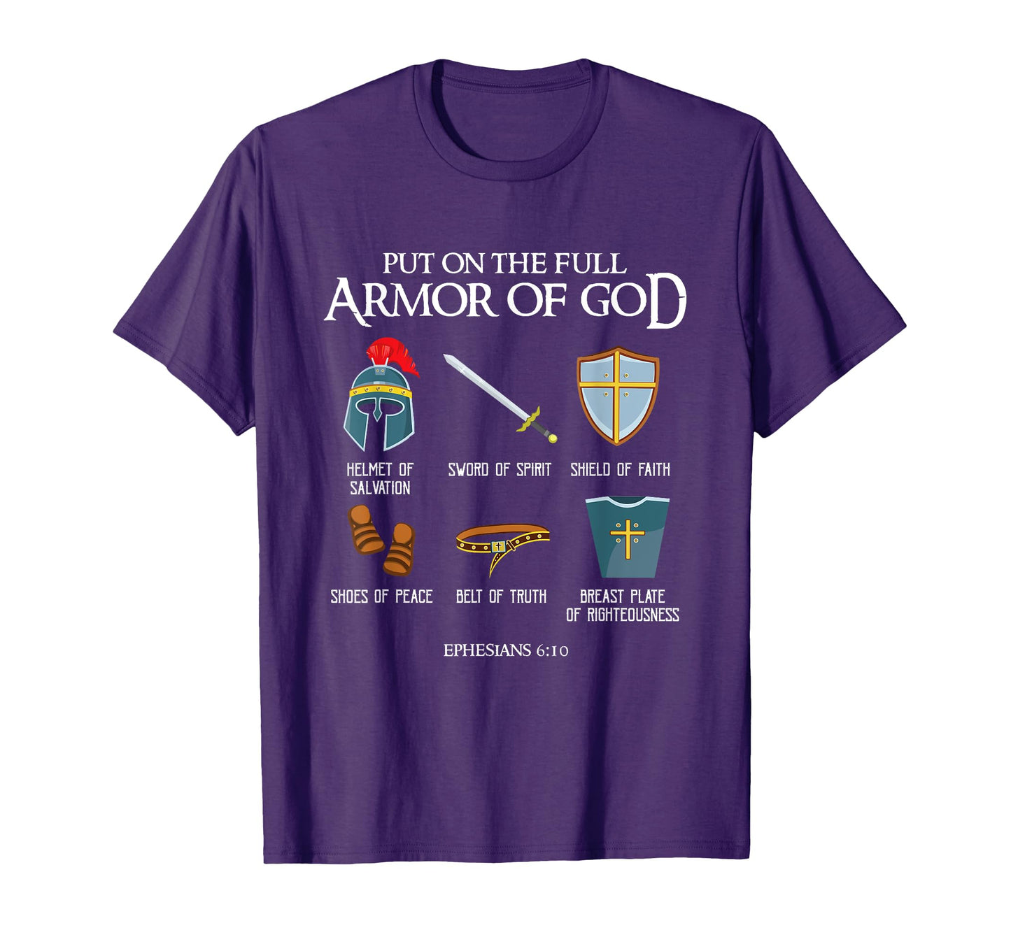 Put On The Full Armor Of God Christian Bible Verse Ephesians T-Shirt