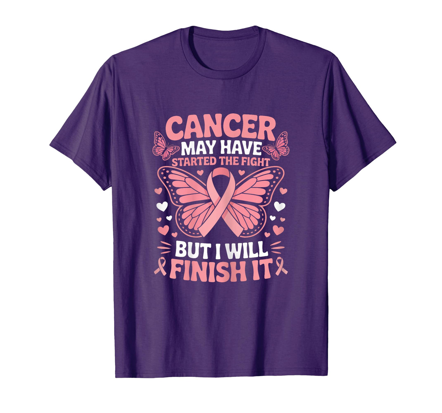 Breast Cancer Survivor I Will Finish The Fight Butterfly T-Shirt