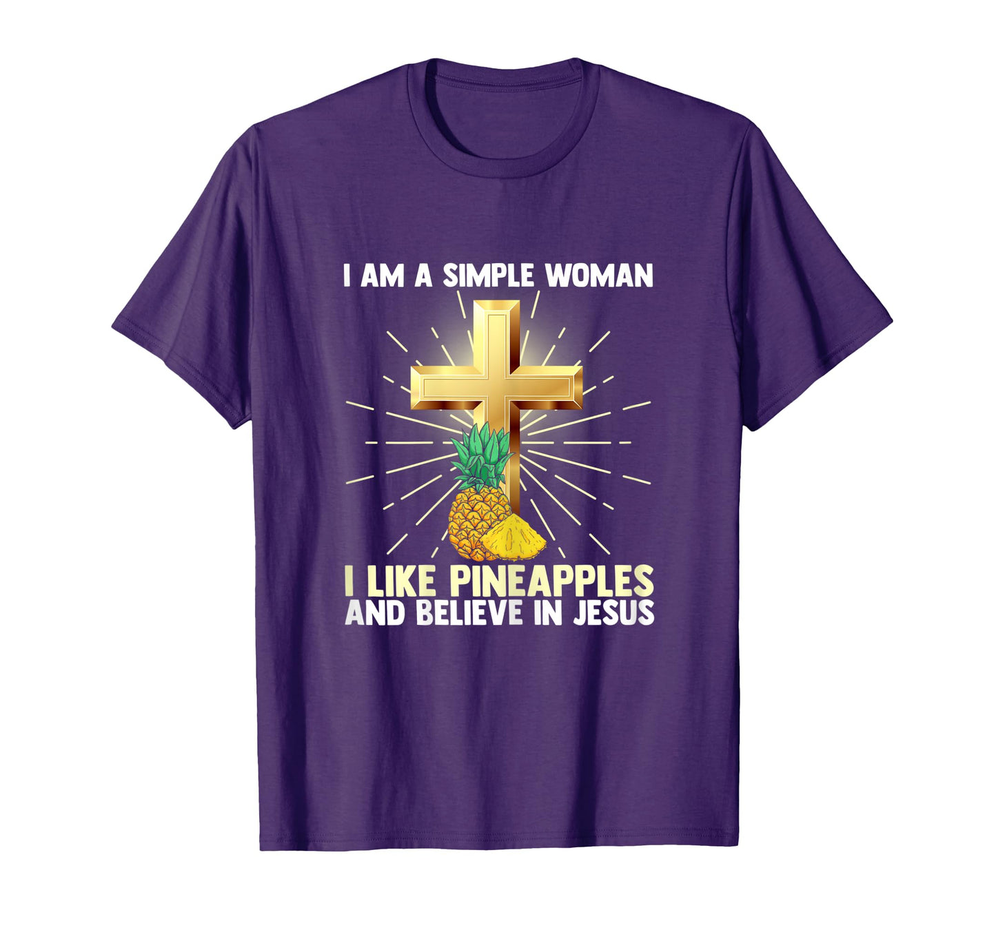 Womens Simple Women Like Pineapple Believe in Jesus Christ Pastor T-Shirt