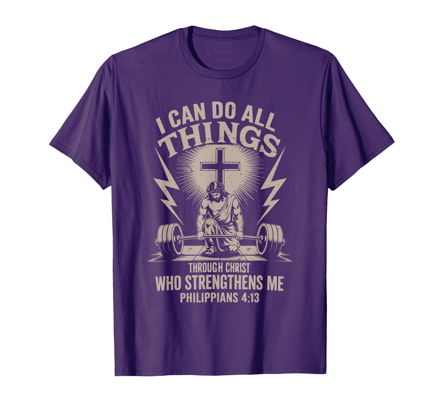 Can Do All Things Funny Christian Workout Gym Weightlifting T-Shirt