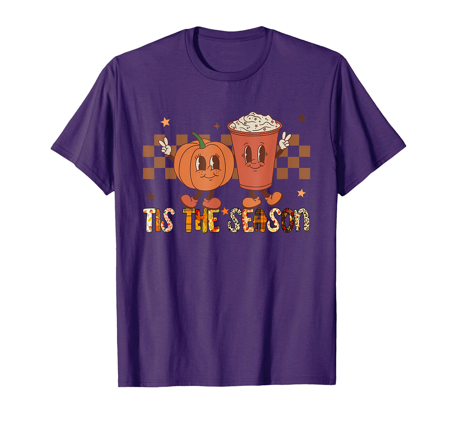 Tis The Season Pumpkin Spice Funny Fall Vibes Autumn Retro T-Shirt