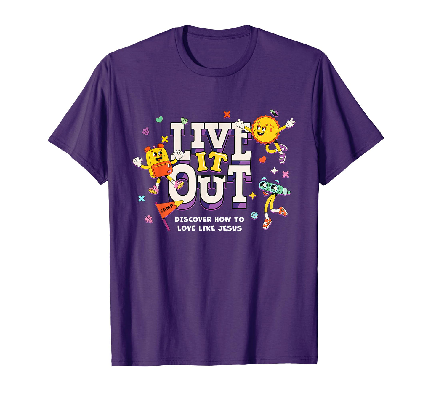 Live It Out Love Like Jesus VBS 2025 Christian Camping T-Shirt