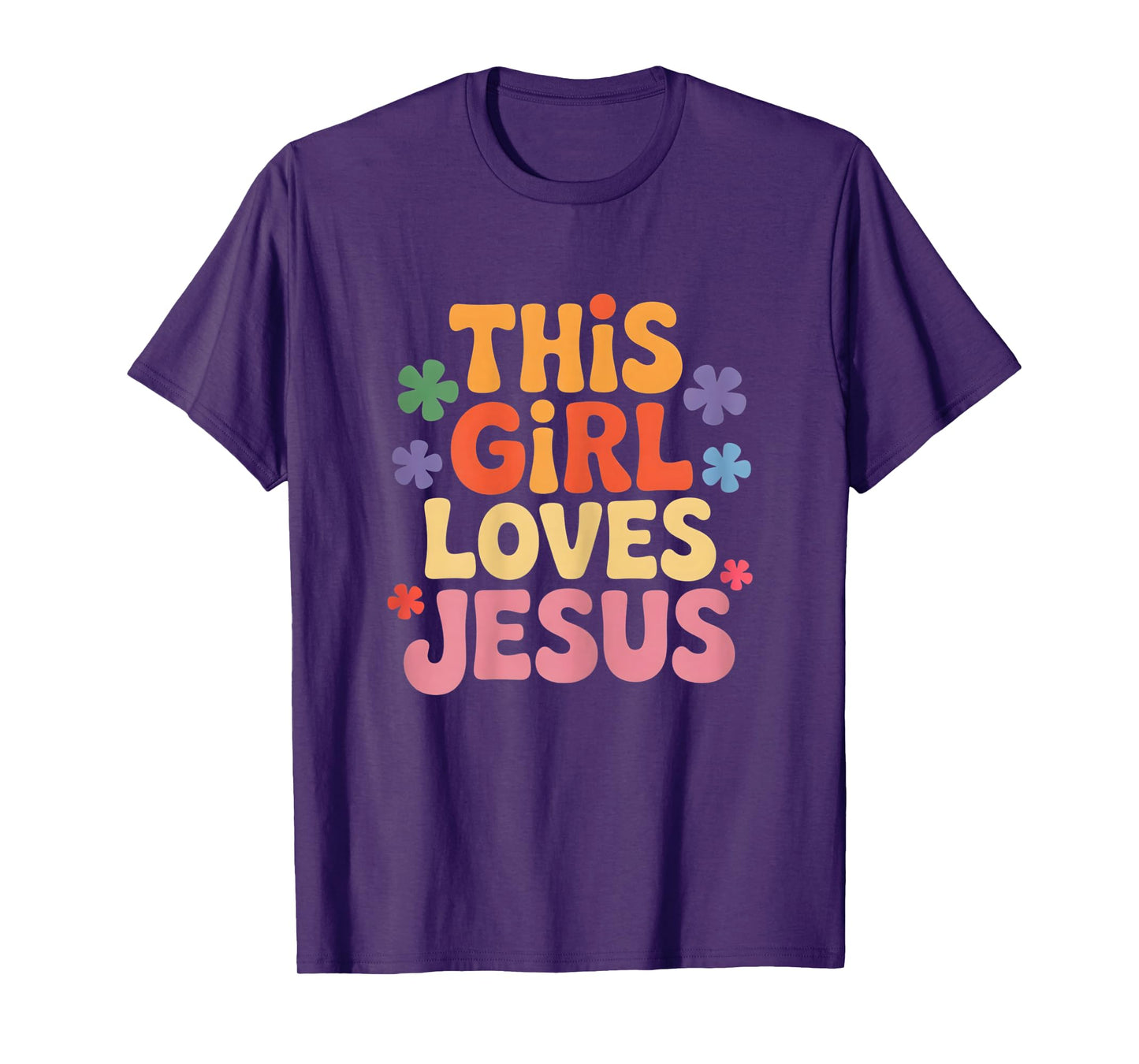 This Girl Loves Jesus Christian Faith Retro Pastel T-Shirt