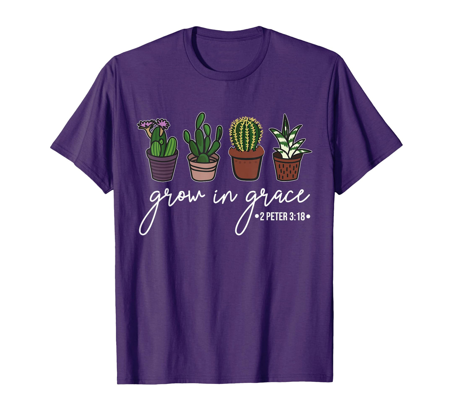 Grow In Grace Christian Easter Day Cute Cactus Lover T-Shirt