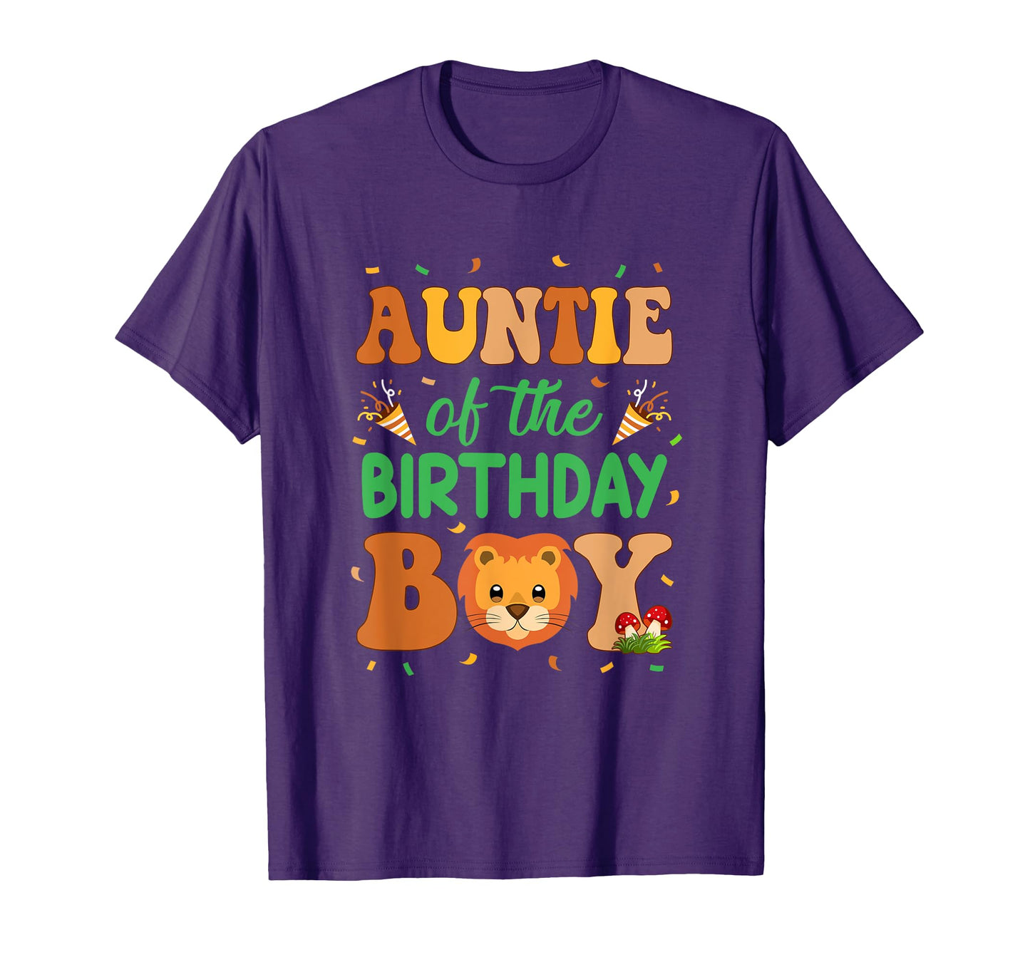 Auntie Of The Birthday Boy Lion Family Party Decorations T-Shirt
