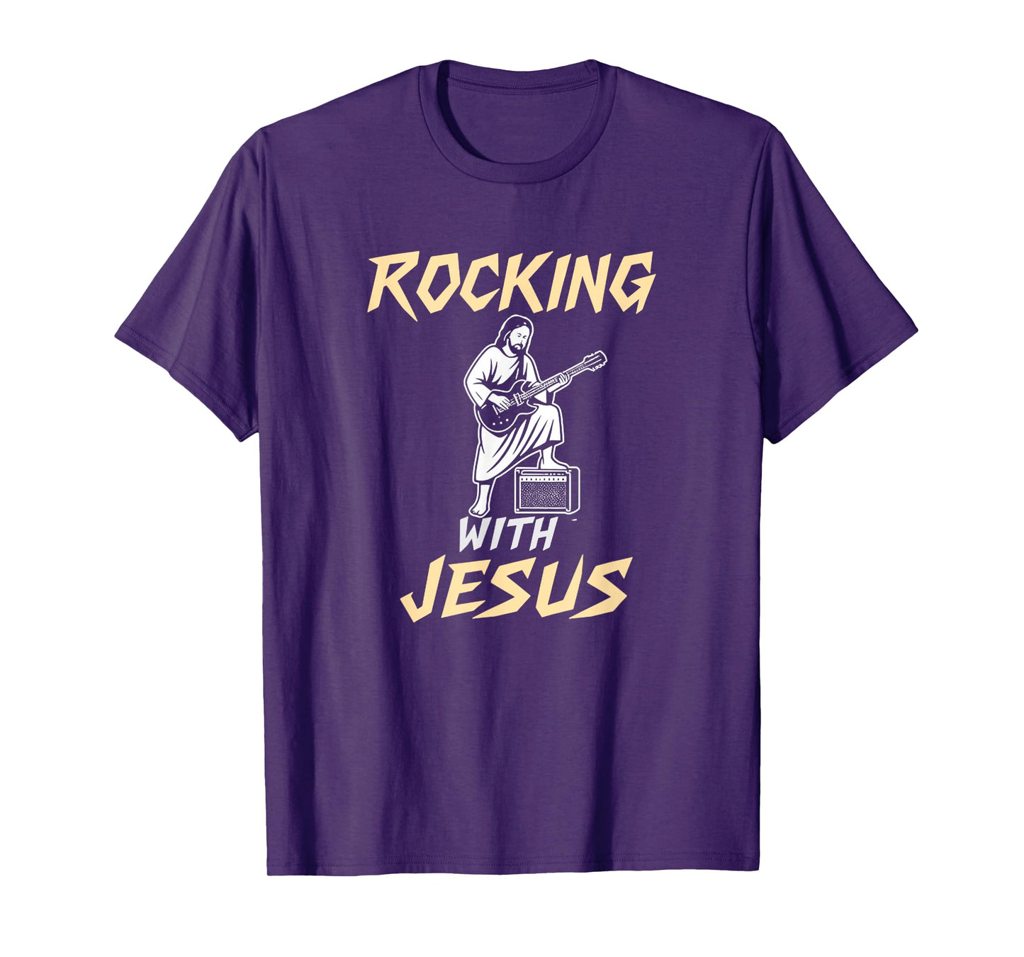 Rocking with Jesus Funny Meme Music Bible Verse Faith T-Shirt