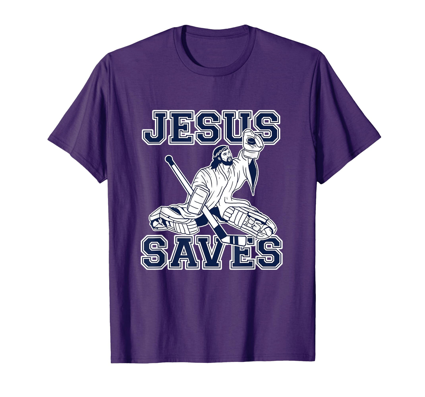 Funny Hockey Shirt - Jesus Saves Shirt - Goalie Shirt T-Shirt