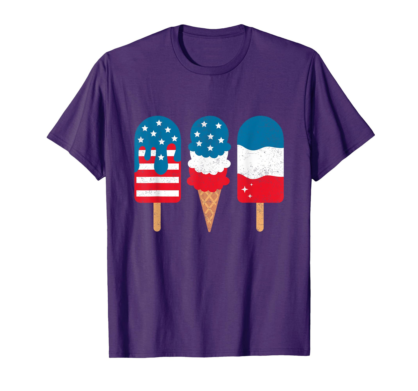 4th Of July Popsicle Red White Blue American Flag Patriotic Women Girls Kids Men T-Shirt