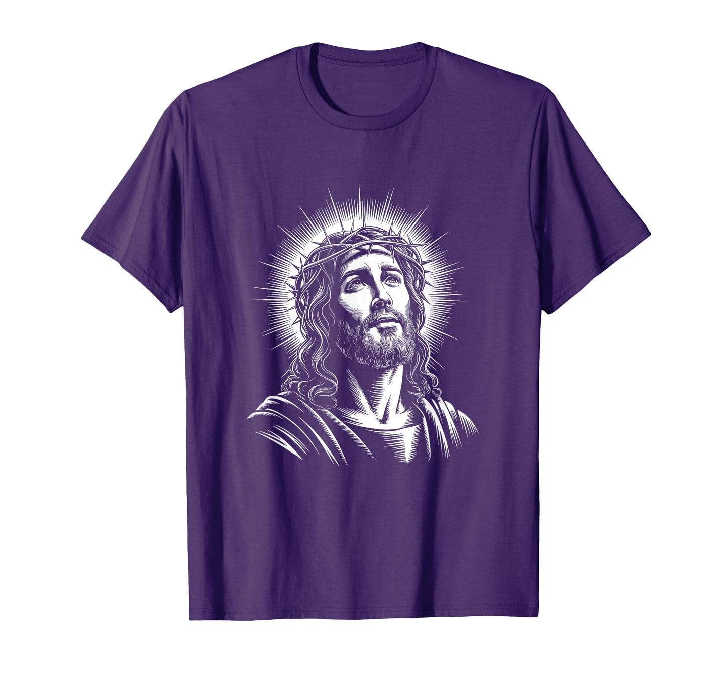 Jesus Christ Face With Crown Of Thorn God Bible Christian T-Shirt