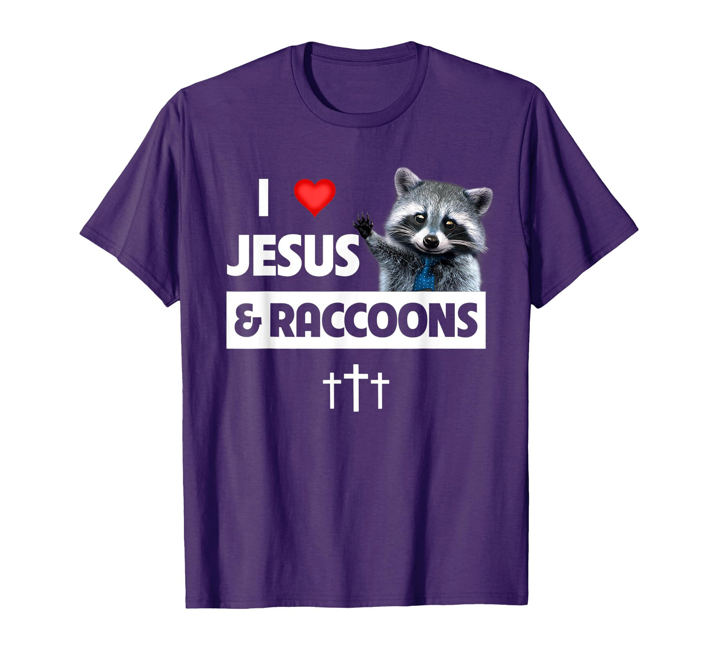 I Love Jesus and Raccoons Mom Dad Christian Love Jesus Bible T-Shirt
