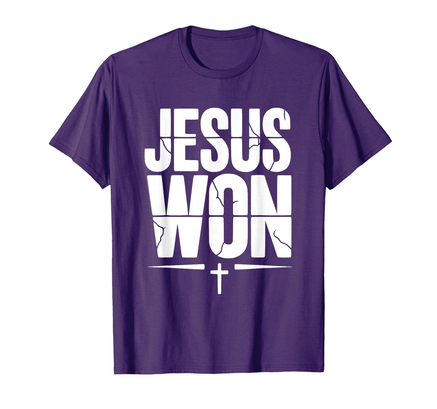 Jesus Won Victory Cross Faith Christian Belief T-Shirt