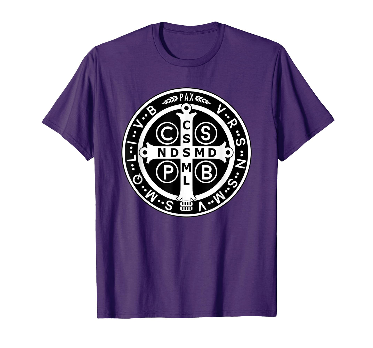 Funny Cross Saint Benedict Medal Black White T-Shirt