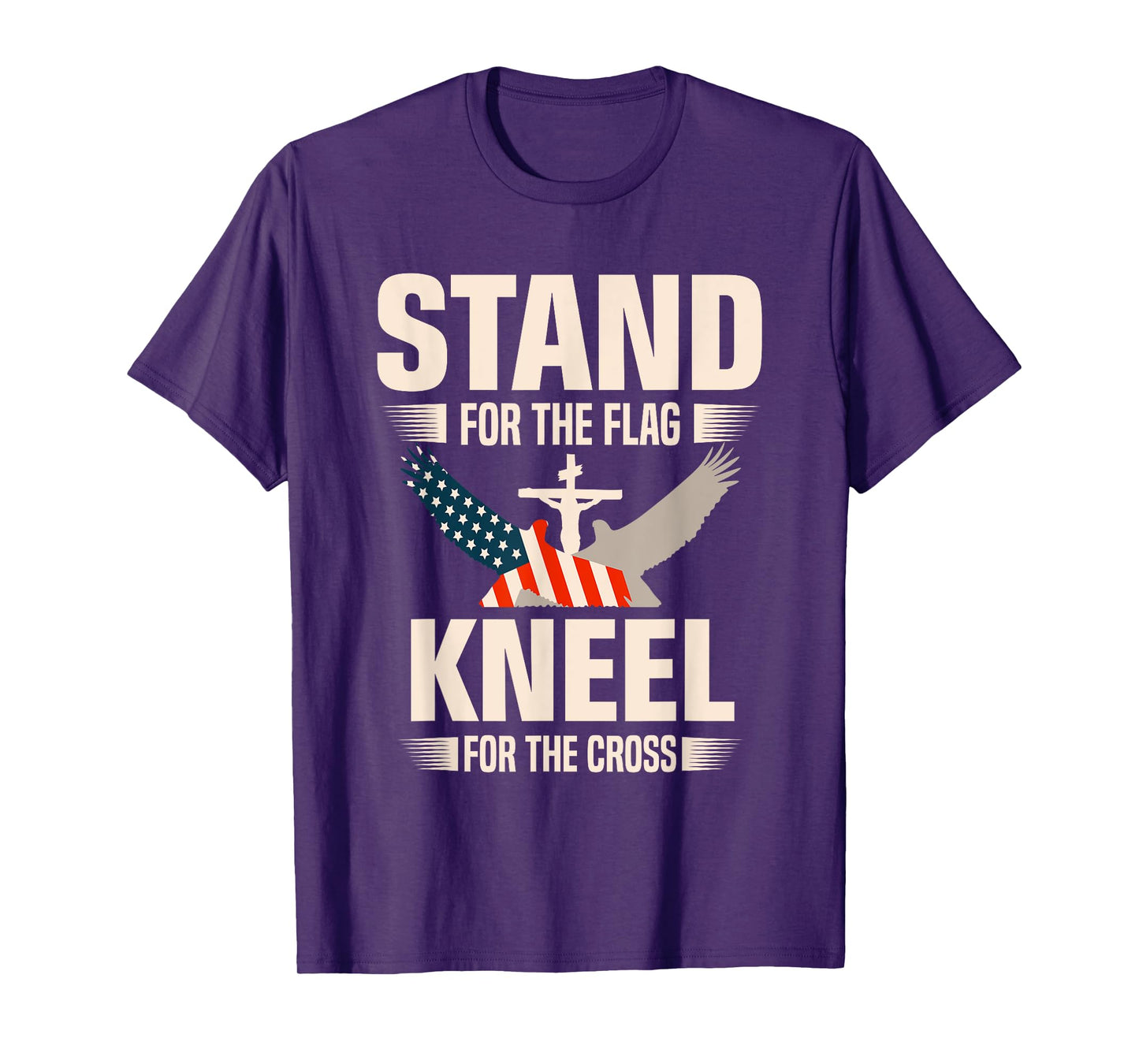 Stand For The Flag Kneel For The Cross Christian USA Flag T-Shirt