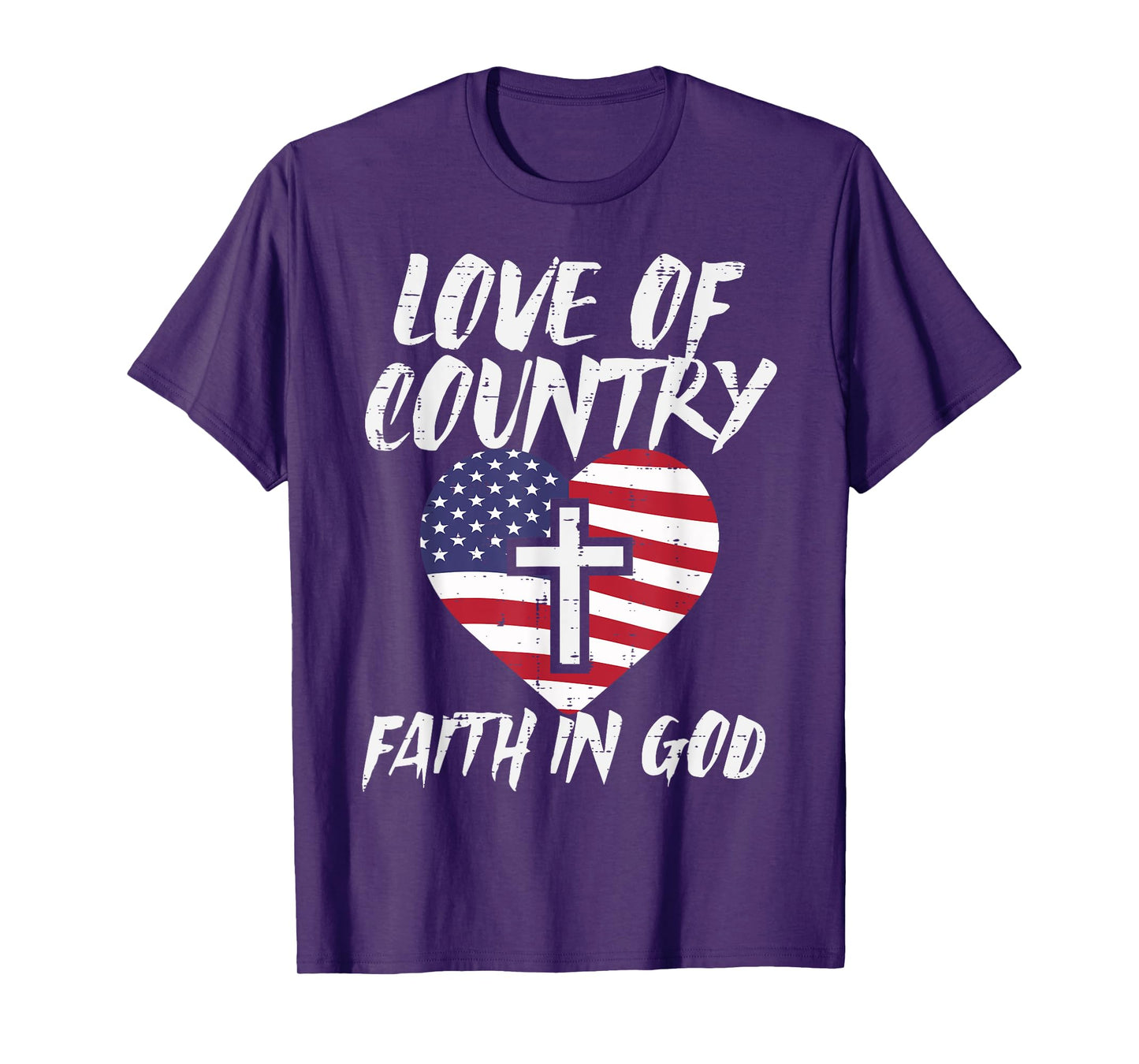 Love Country Faith In God US Flag Christian Men Women Kids T-Shirt