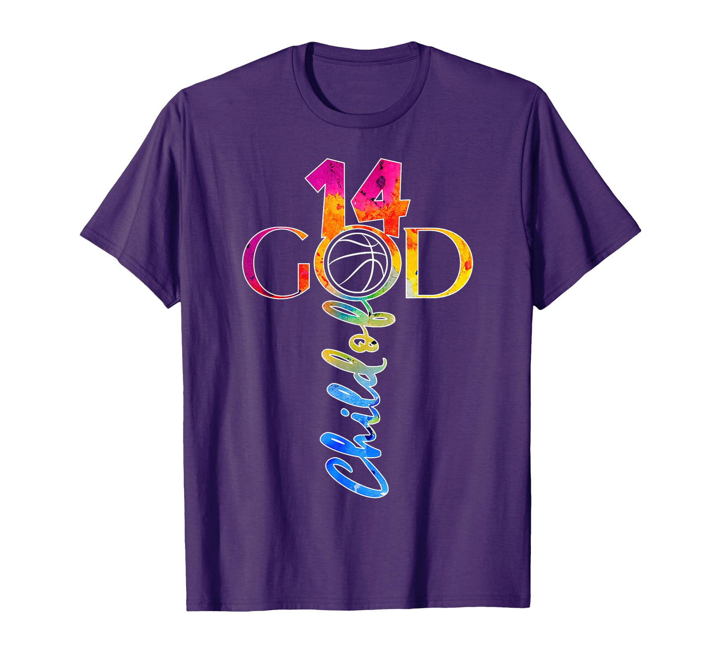 JESUS 14 YEARS CHILD OF GOD BASKETBALL 14TH BIRTHDAY T-Shirt
