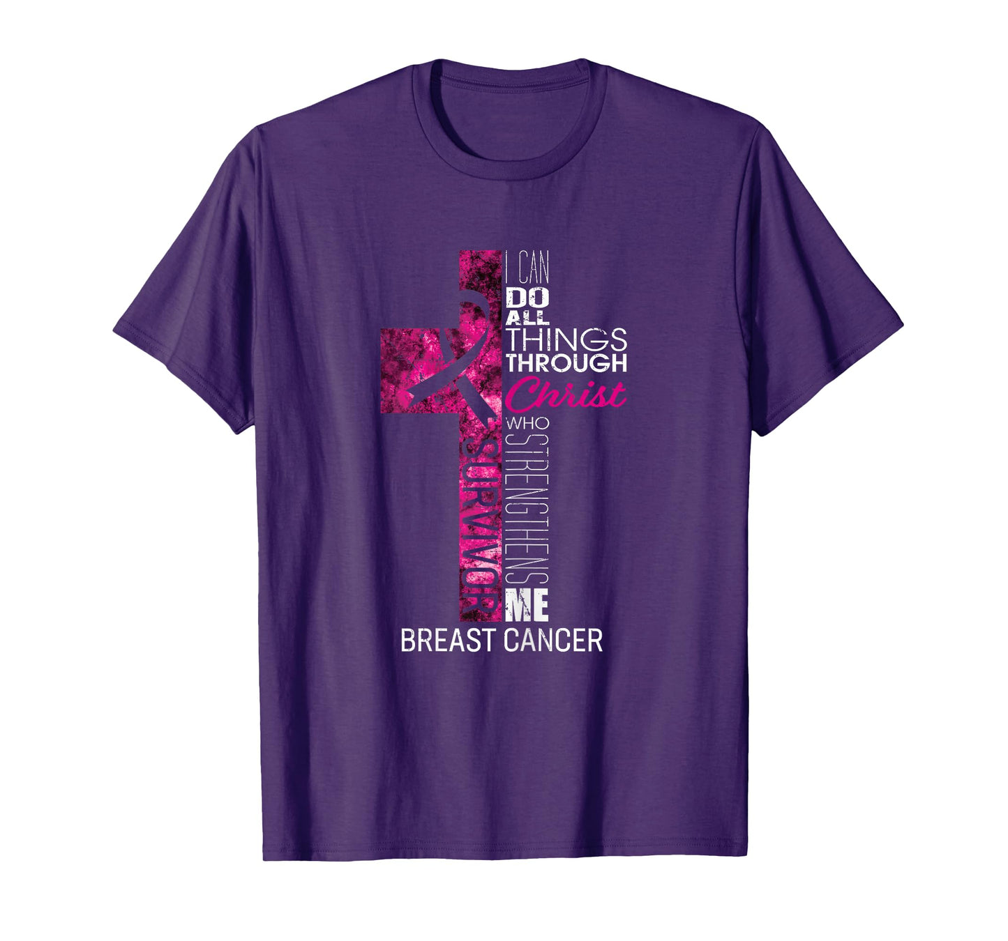Breast Cancer Survivor Gifts Women Christian Pink Ribbon Mom T-Shirt