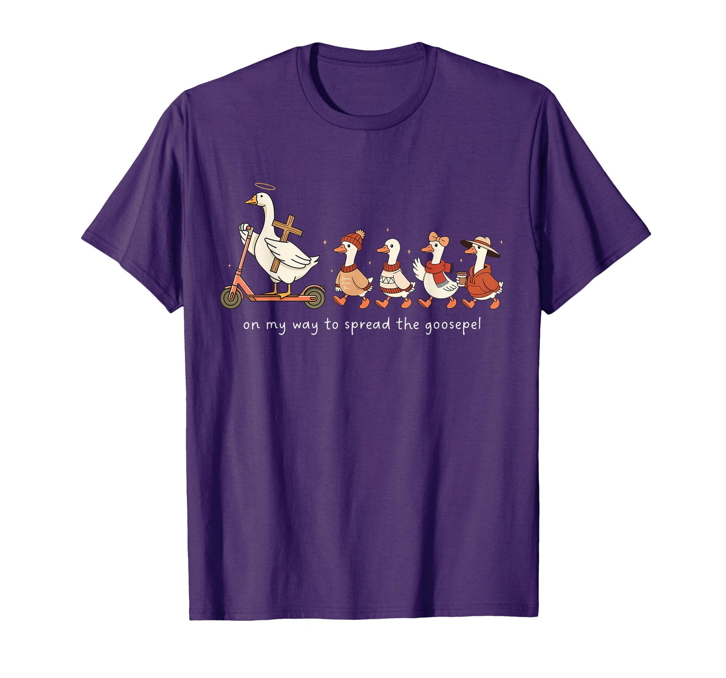 On My Way to Spread The Goosepel Funny Christian Faith Goose T-Shirt