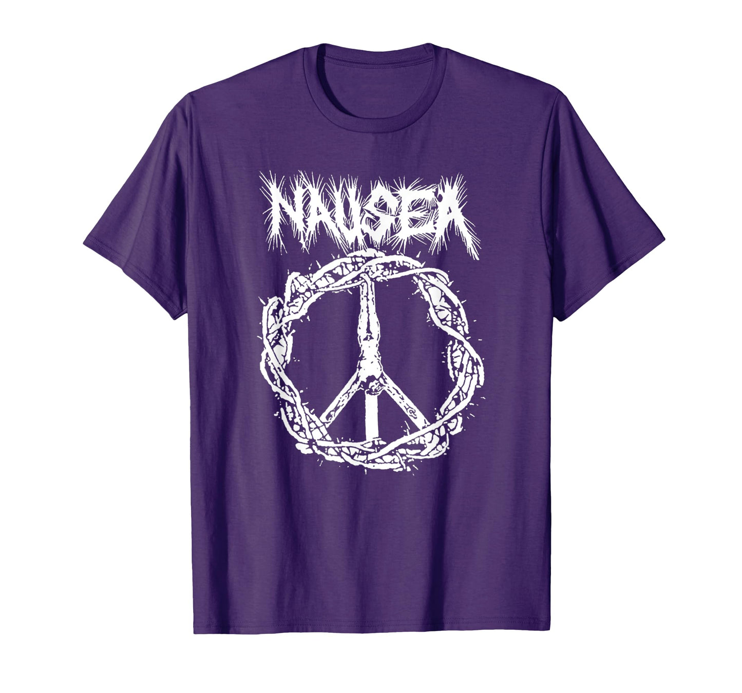 Vintage Nausea Christ Jesus On Crown - Nausea Band Design T-Shirt