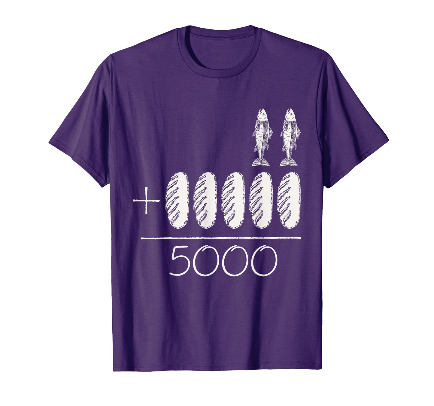 2 Fishes 5 Breads Jesus Feeds The 5000 Christian T-Shirt