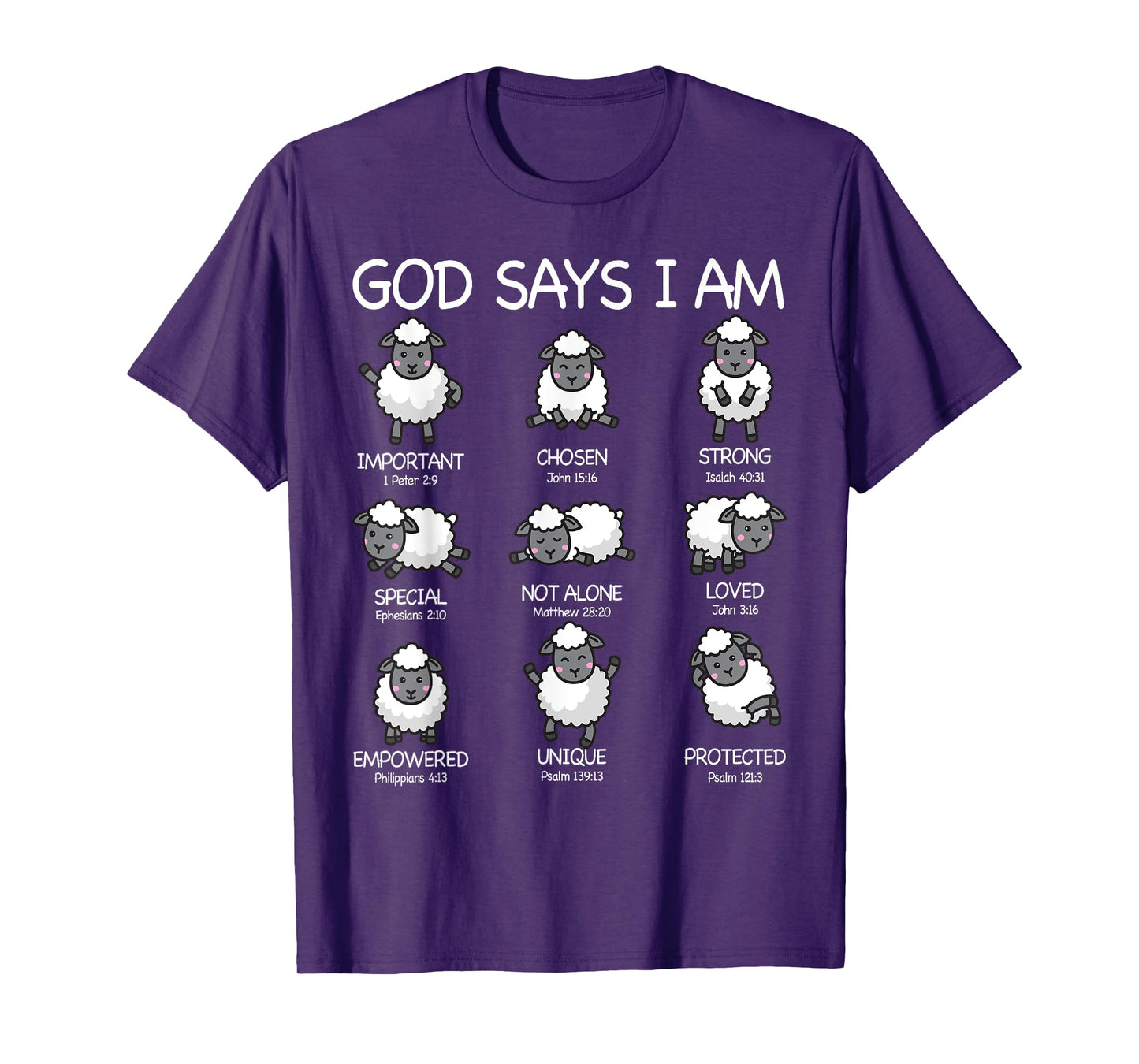 God Says I Am Cute Sheep Bible Verse Kids Toddler Girls T-Shirt