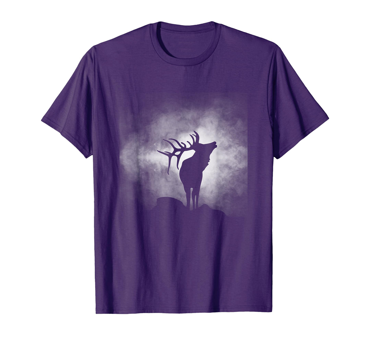 BASBO Outdoor Antlers Elk Deer T-Shirt, Small, Black