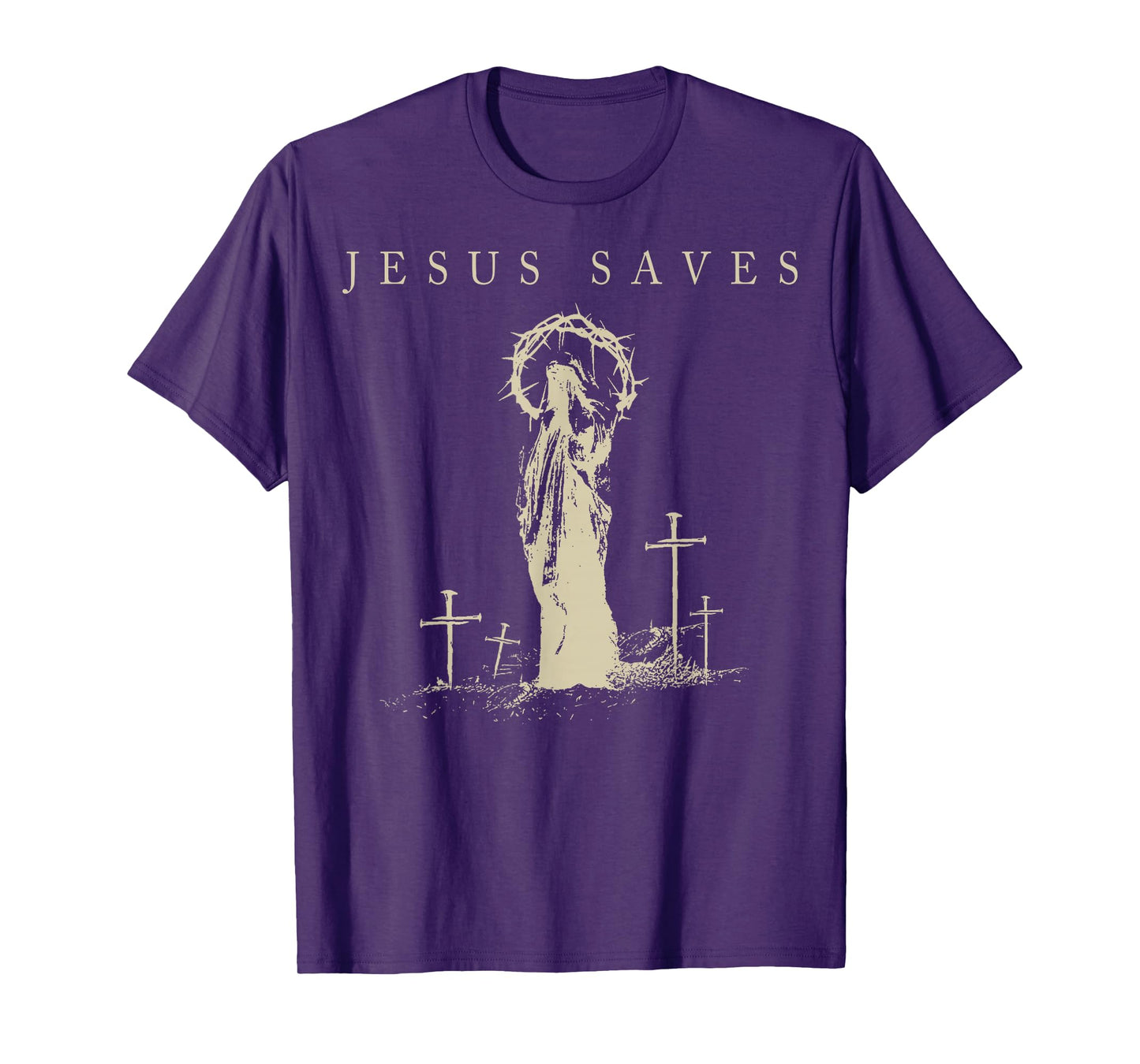 Jesus Saves Christian Faith Cross Vintage Religious Art T-Shirt