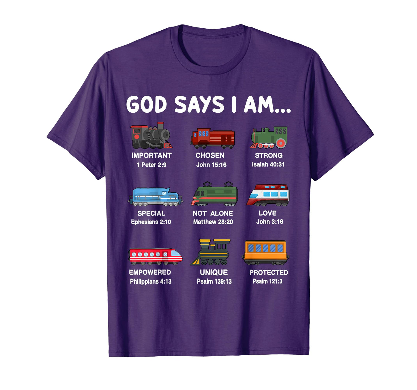 God Say I Am Train Shirt Christian Toddler Boy Locomotive T-Shirt