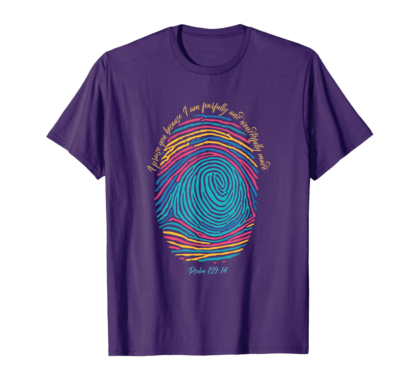 Christian Fingerprint, I praise God I am wonderfully made T-Shirt