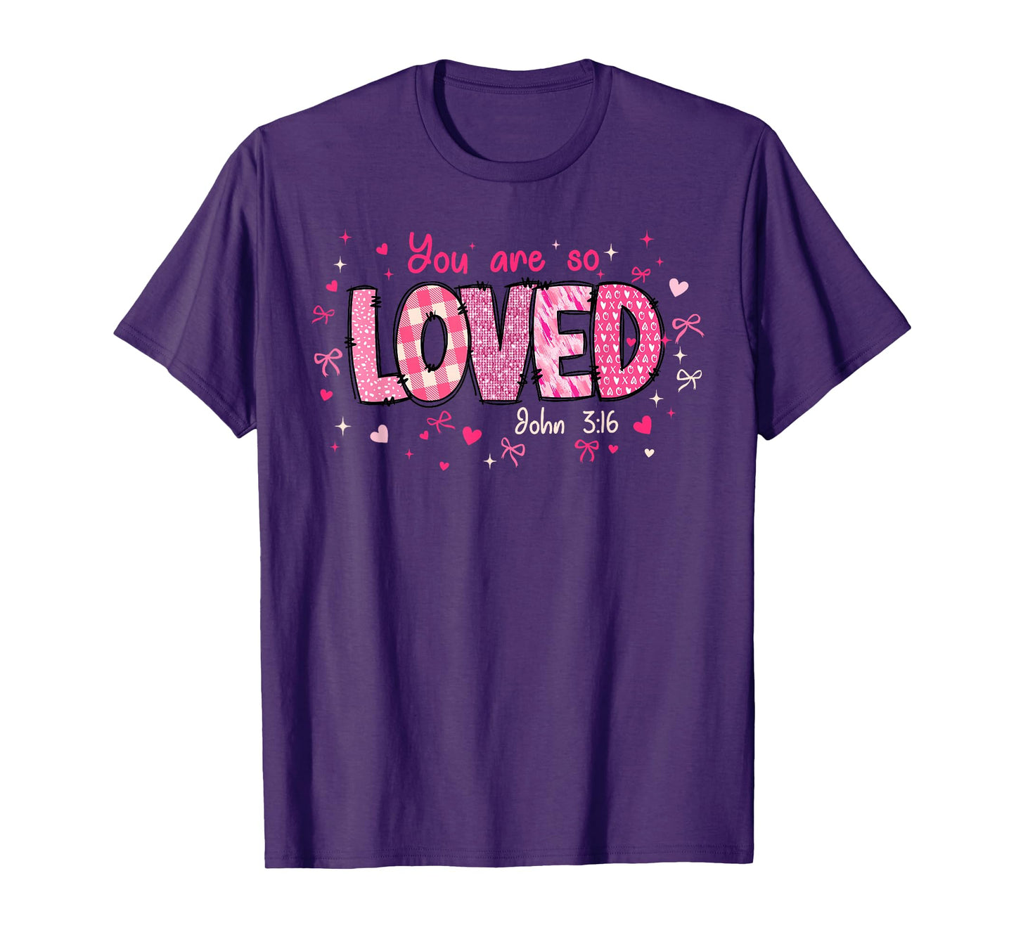 Cute You Are So Loved John 3-16 Retro Christian Girl Women T-Shirt