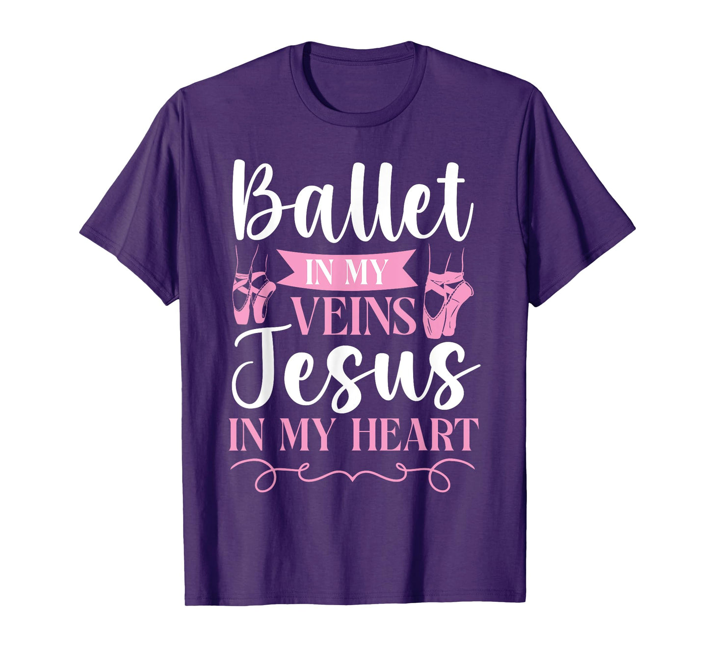 Ballet Dancer Dance Girl Ballerina Jesus Faith Christian T-Shirt