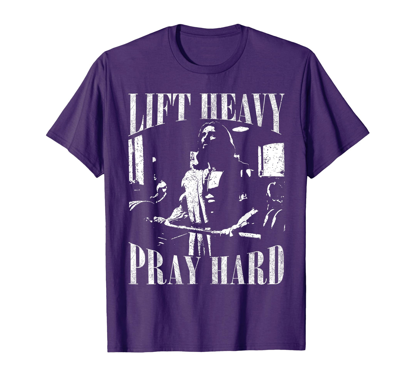 Lift Heavy Pray Hard Gym Jesus Christian For Christian T-Shirt