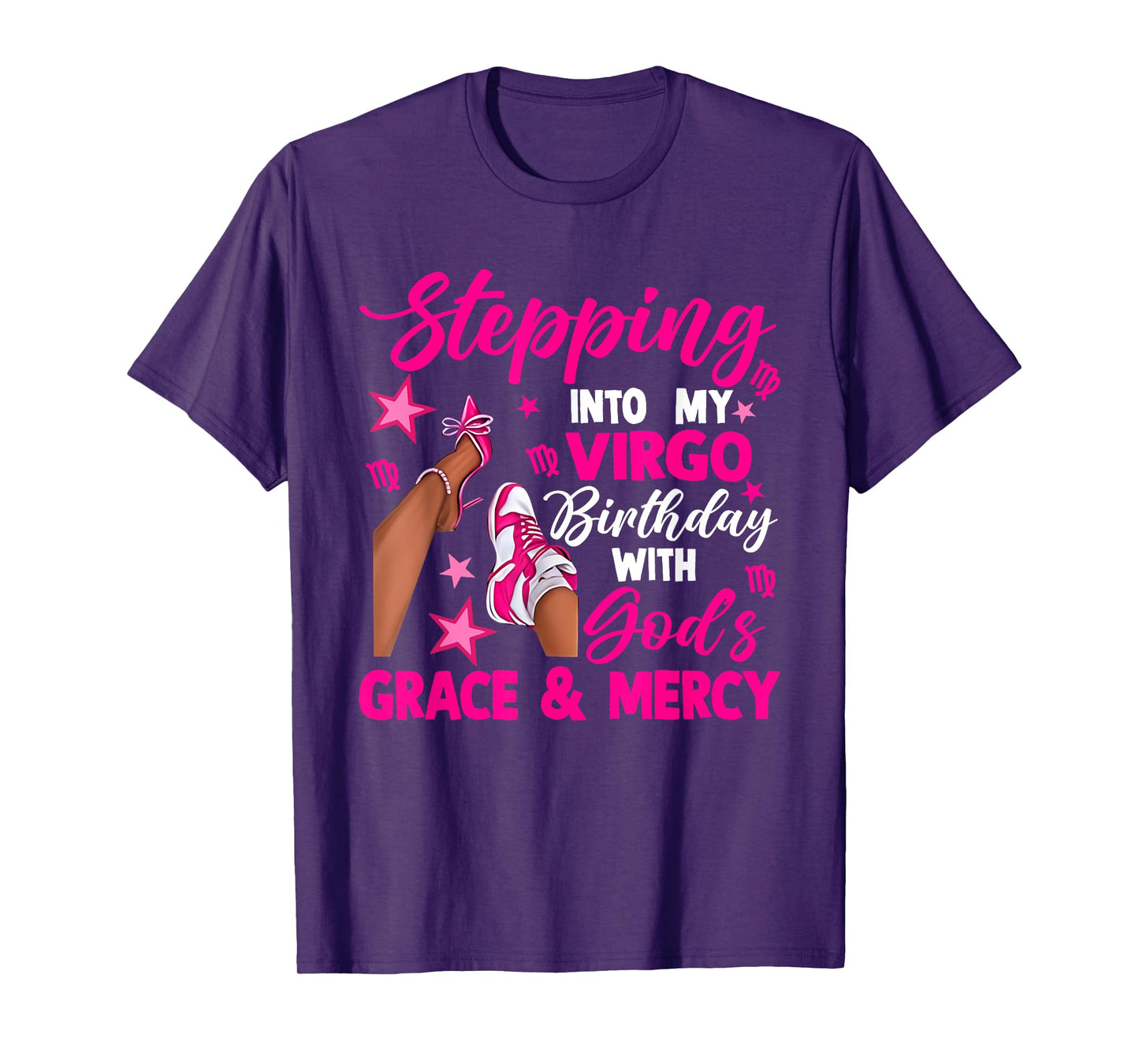 Stepping Into My Virgo Birthday Pink High Heels Sneaker T-Shirt