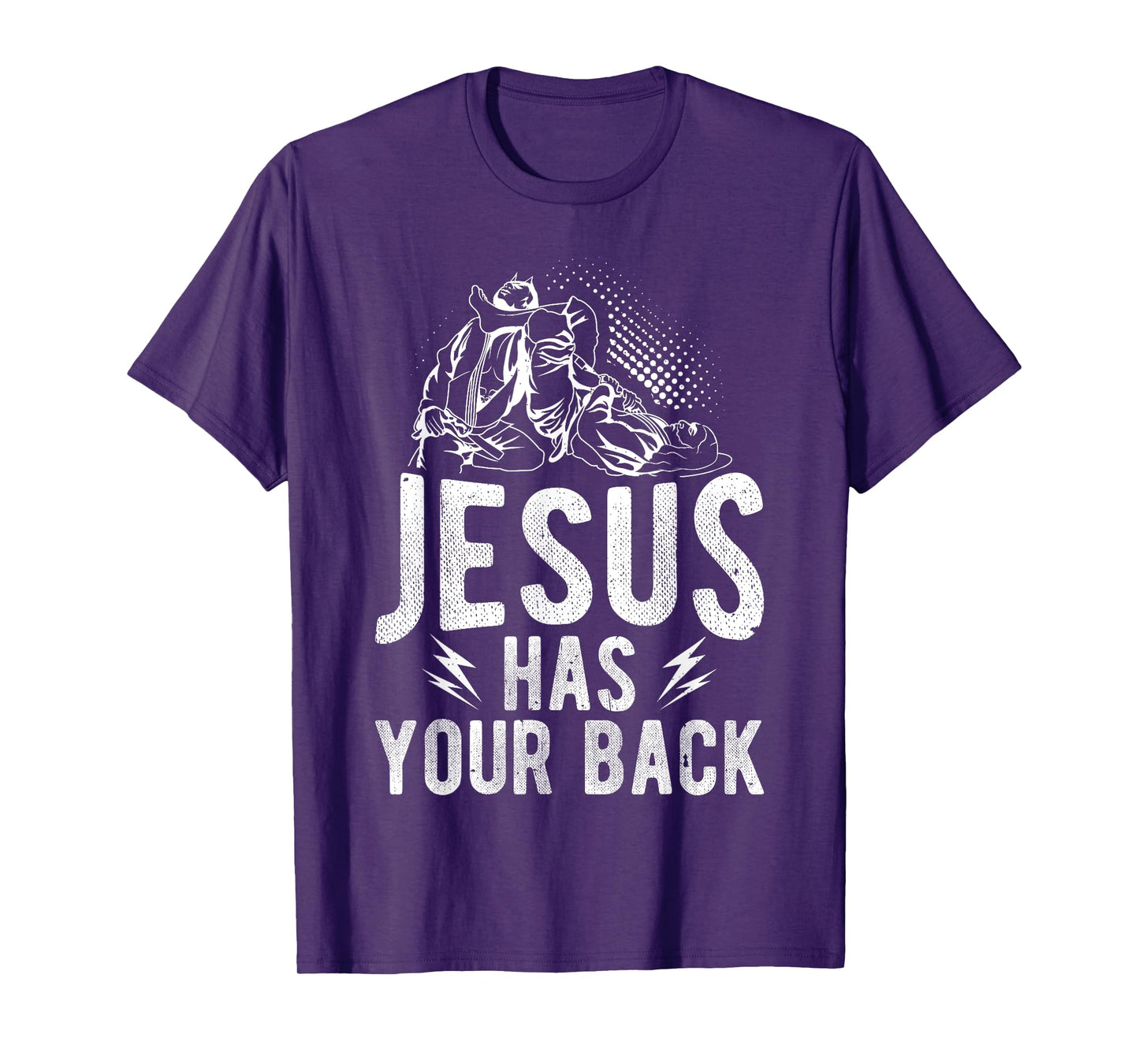 Christian Jiu Jitsu Apparel JESUS HAS YOUR BACK Christian Jiu Jitsu T-Shirt - Unisex-Adults, Black, Small, Short Sleeve, T-Shirt
