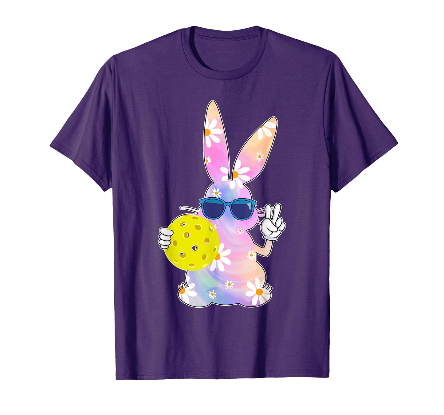 Groovy Cute Easter Bunny Pickleball Easter Day Boys Girls T-Shirt