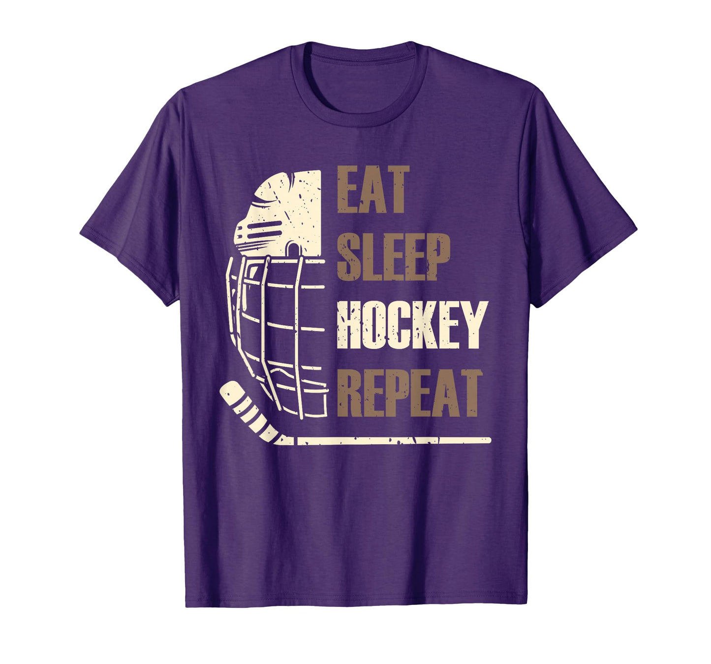 Eat Sleep Hockey Repeat Funny Mask Stick Ice Hokey Player T-Shirt