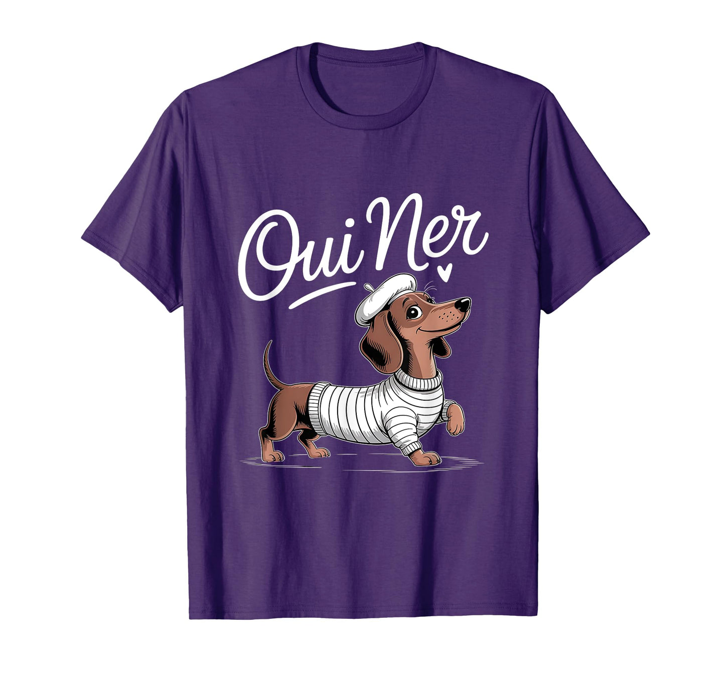 Oui Ner Dachshund Wiener Dog Funny French Humor T-Shirt