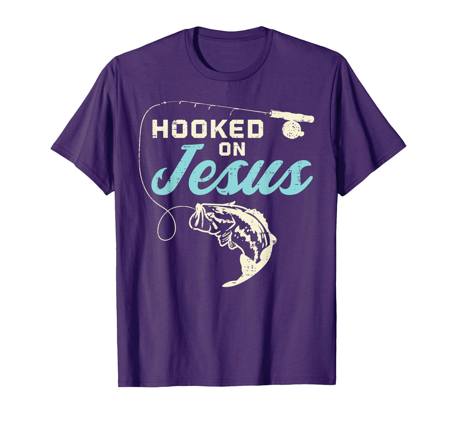 Hook On Jesus Bass Fishing Christian Religious God Gift T-Shirt