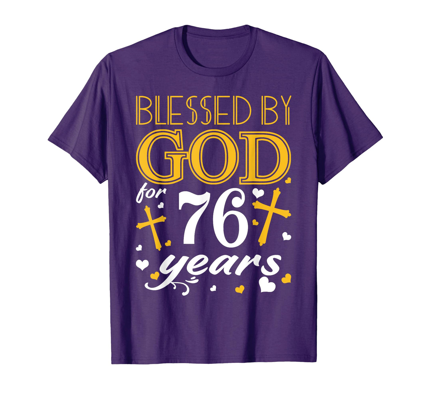 Vintage Blessed By God For 76 Years Happy 76th Birthday T-Shirt