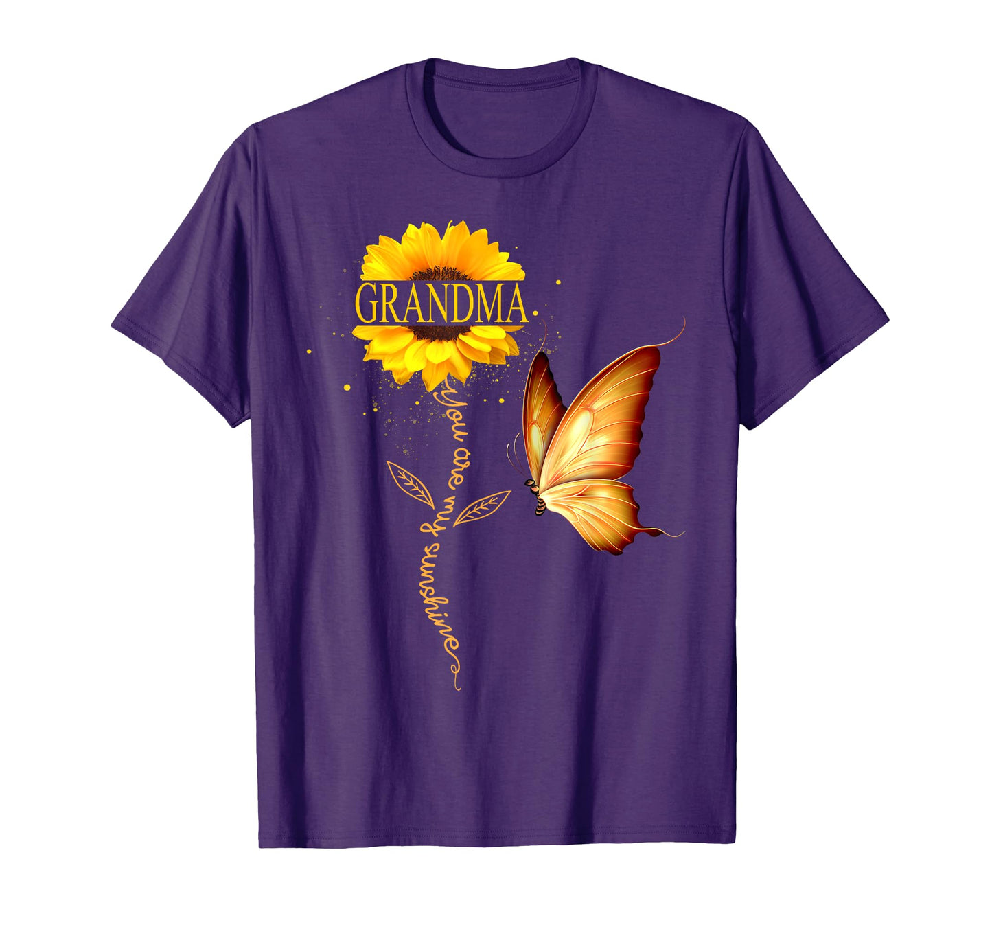 Grandma You Are My Sunshine Butterfly Sunflower Mother's Day Men Women T-Shirt
