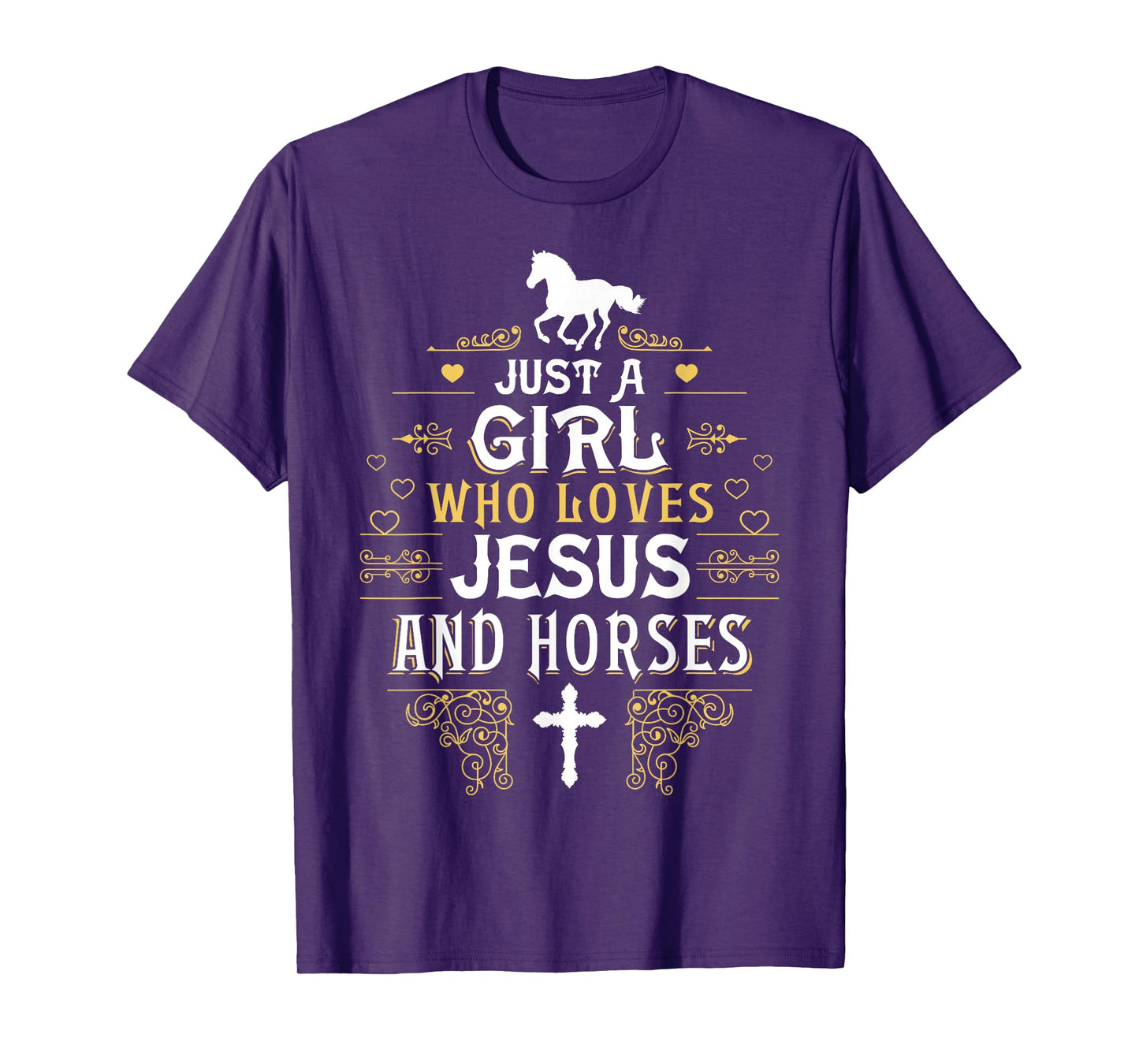 Girl Who Loves Jesus and Horses for Daughter Sister Christ T-Shirt