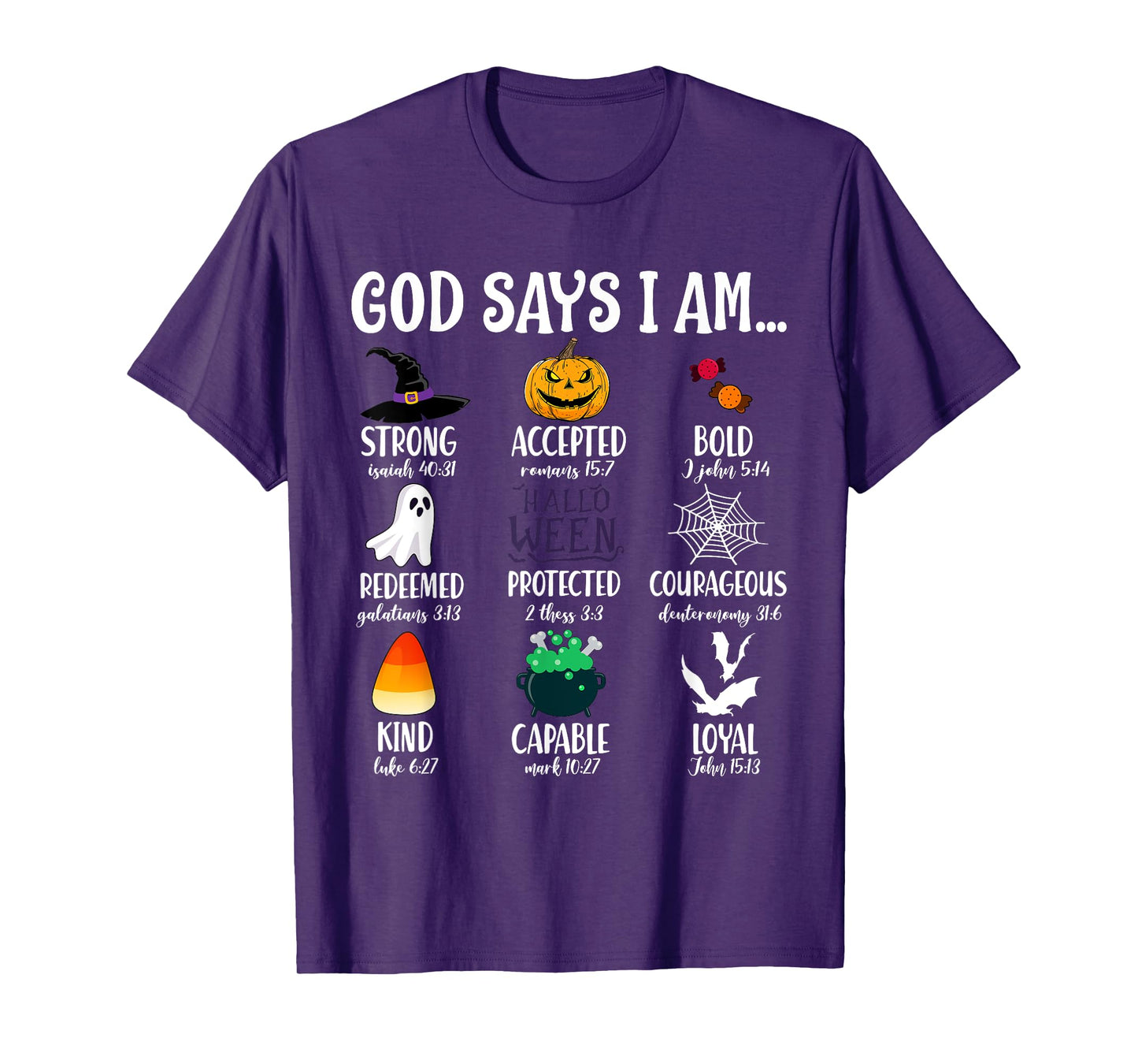 God Says I Am Bible Verse Halloween Jesus Christian Pumpkin T-Shirt