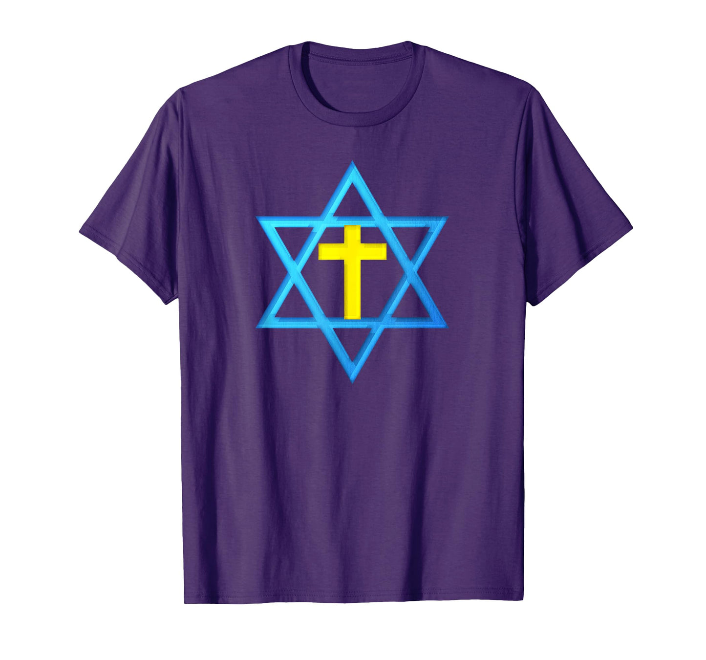 Messianic Star of David with Gold Cross T-Shirt T-Shirt