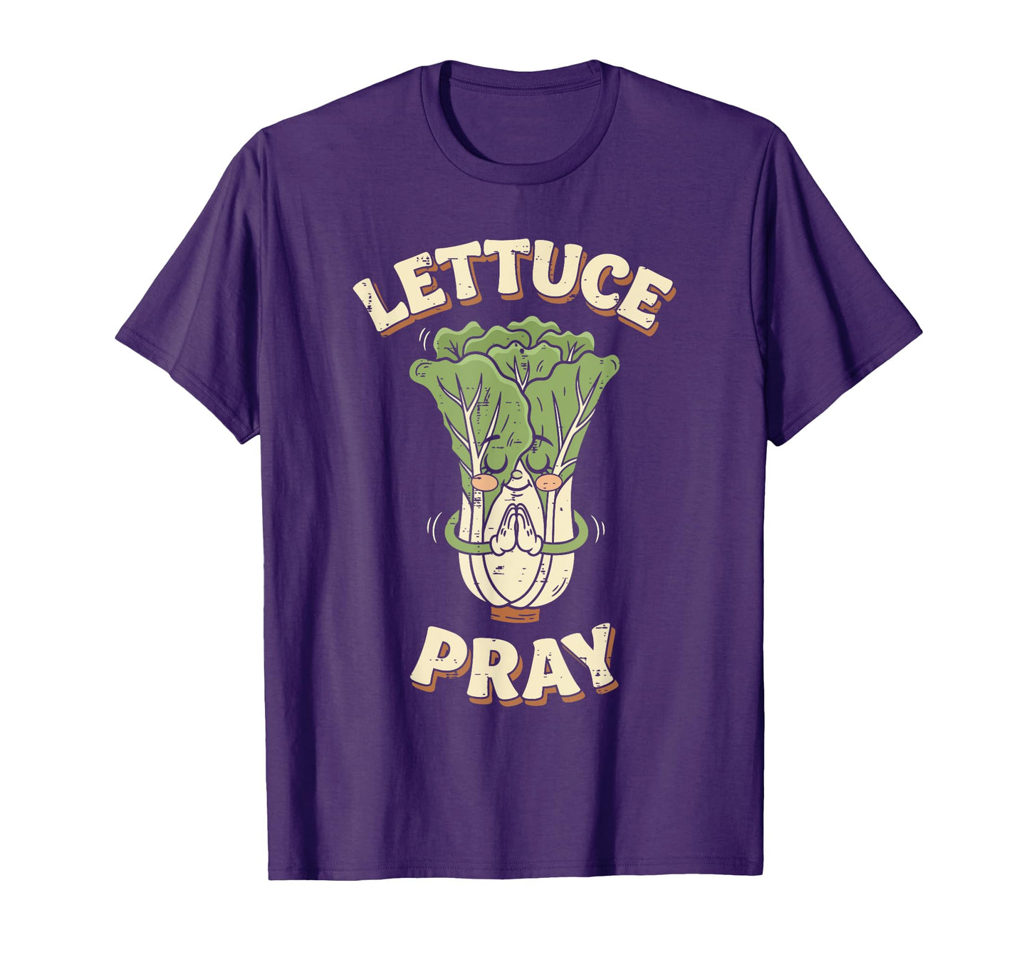 Lettuce Pray Vegetable Pun Cute Faith Humor Men Women Kids T-Shirt
